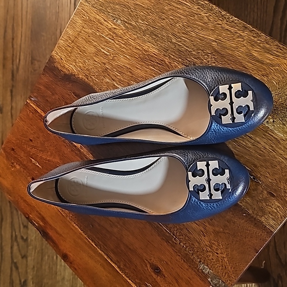 Navy Tory Burch Flats, Size 9